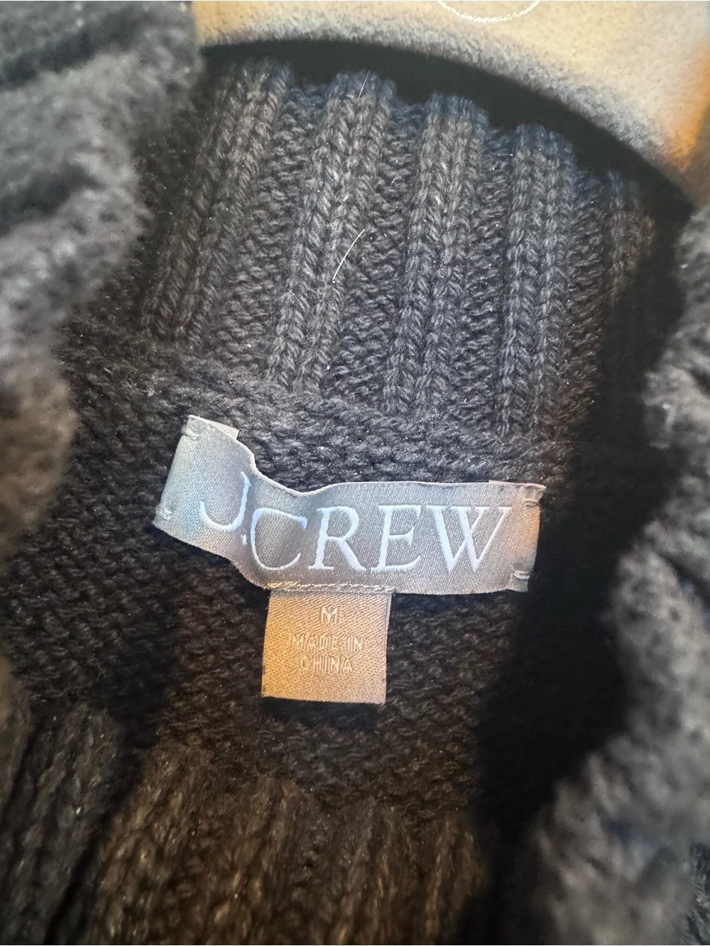 J Crew Cotton Black Turtleneck Knit Sweater